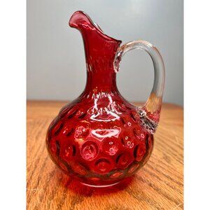 Fenton Cranberry Dot Optic Polka Dot Cruet No Stopper